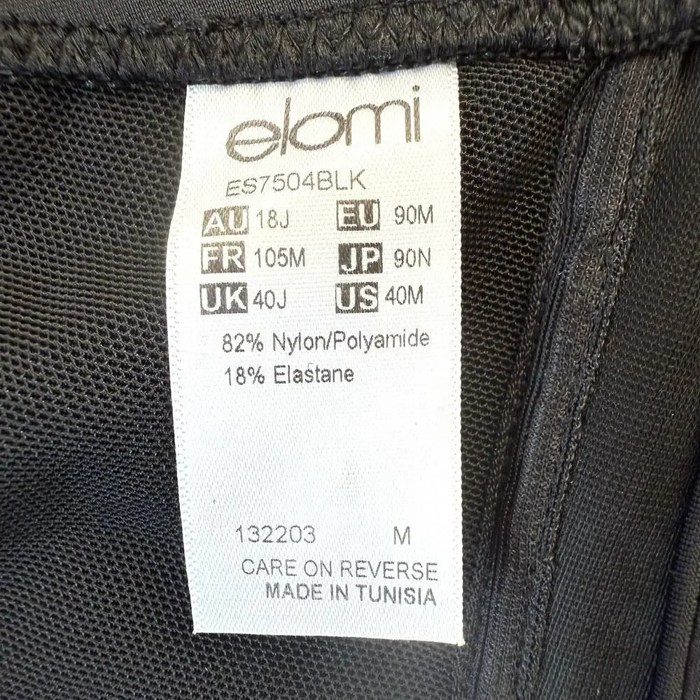 Elomi Essentials US 40M Black Plunge Underwire Bikini Top Style ES7504BLK - Picture 5 of 10